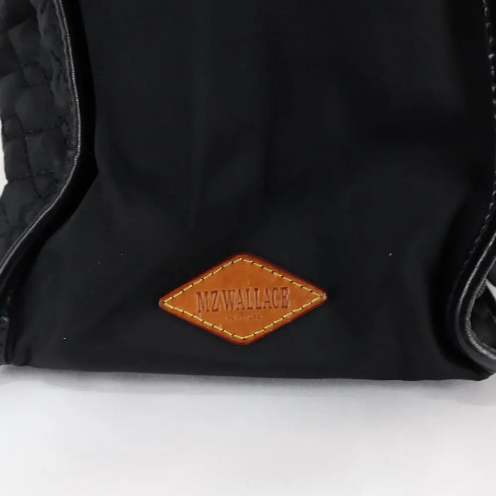 MZ Wallace Britt Black Diamond Quilted Bedford Nylon Handbag
